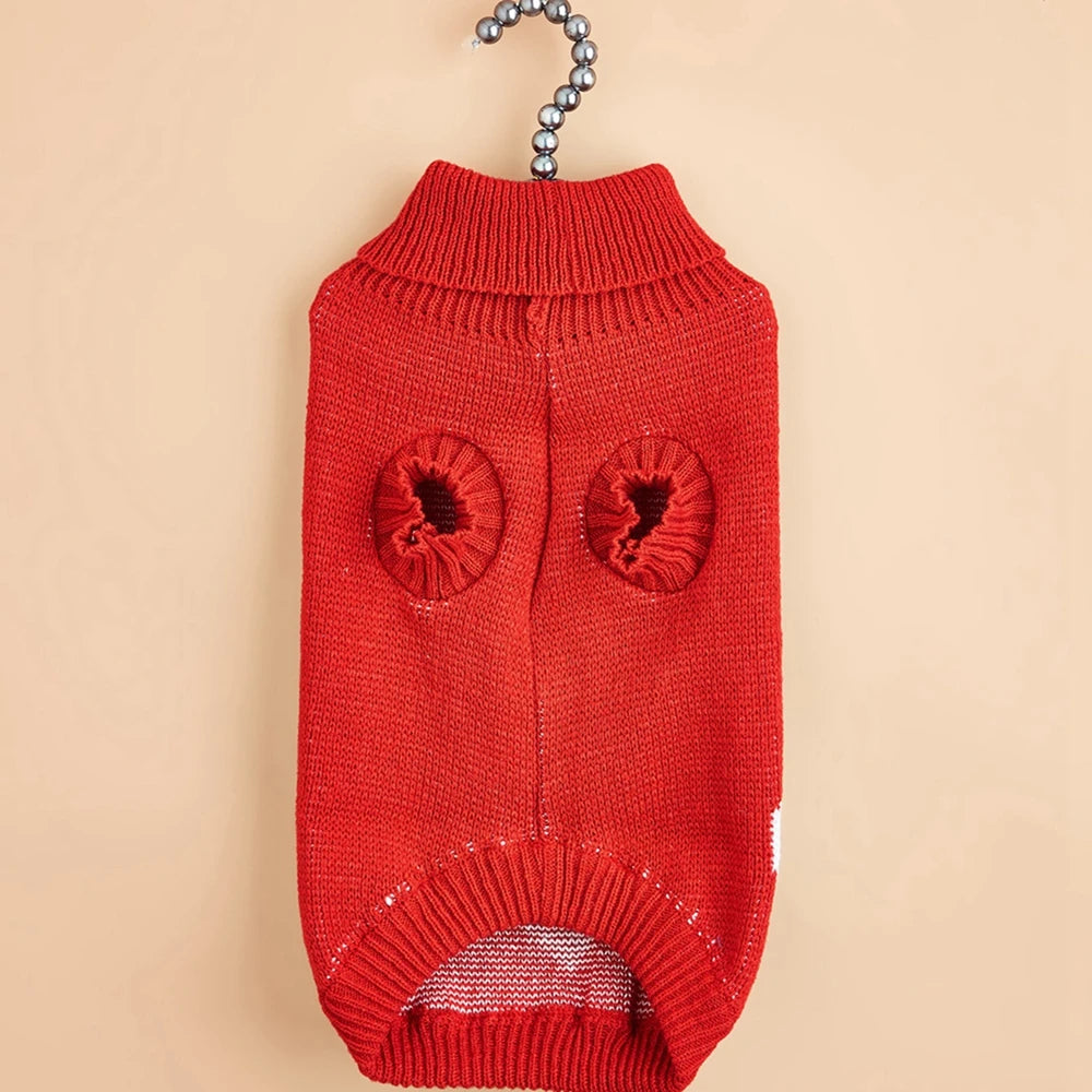 Cute Dog Sweater with Heart Pattern Warm Pet Jumper Cat Puppy Coat Jacket Winter Knitwear for Small and Big Dogs