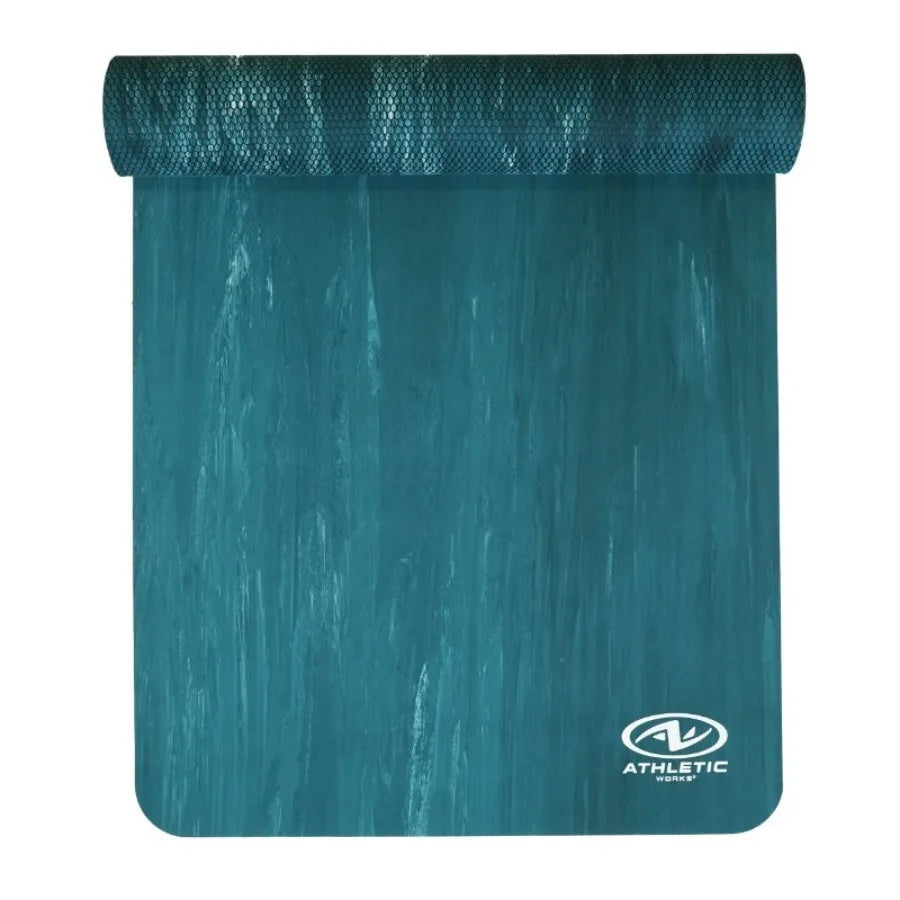 4mm rubber yoga mat with non-slip patterned surface designed to accommodate high intensity workouts