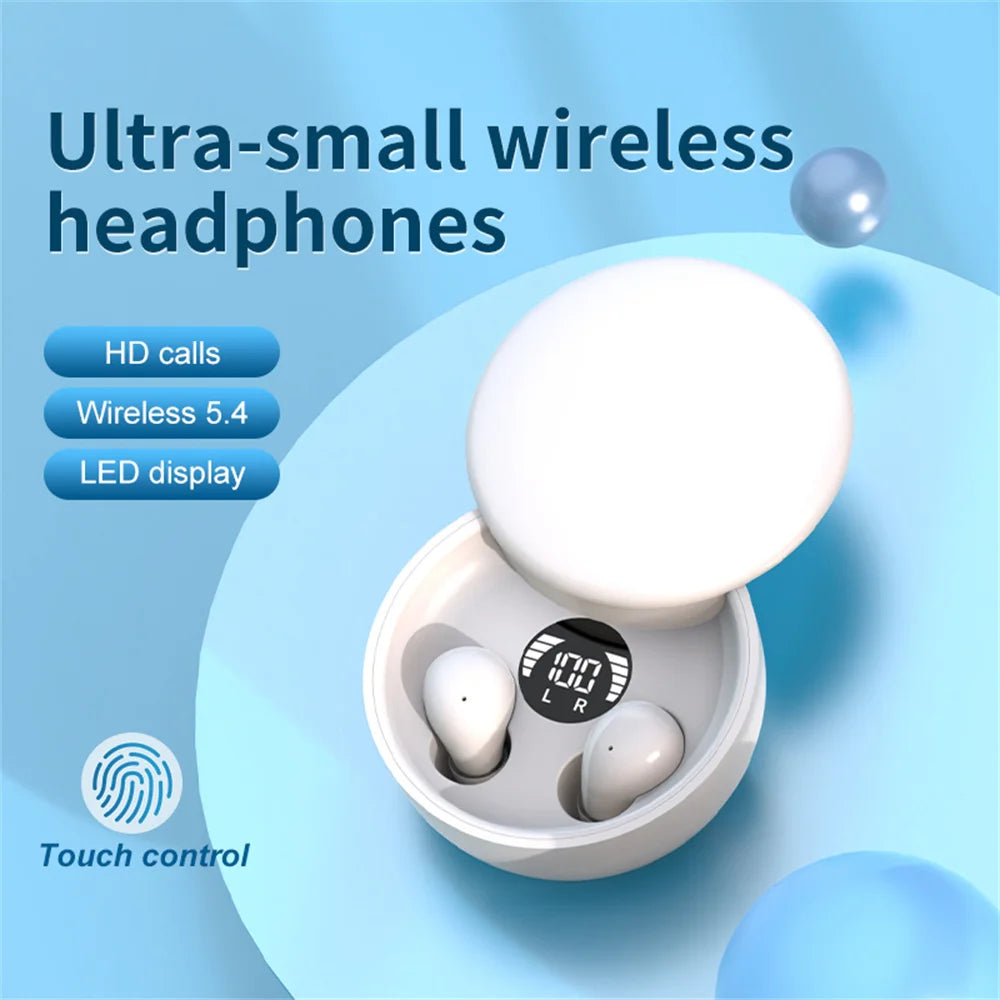 Invisible Earbuds Small Mini Wireless Bluetooth Earpiece Discreet Earphone Sleep Earplugs HD Call Headsets for Music and Work