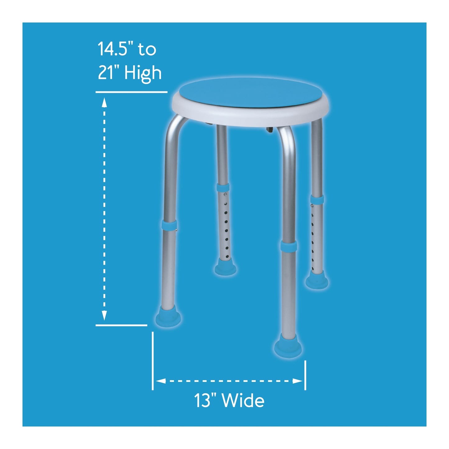 Padded Swivel Shower Stool, 300 lb Capacity Non-Slip Safety Design, Specifically for Seniors & Limited Mobility