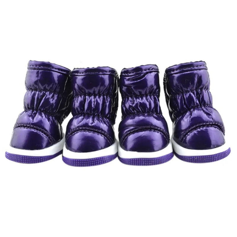 4 Pcs Set Pet Dog Winter Rain Shoes Waterproof Dogs Snow Boots Puppy Slip Shoes for Small Medium Dogs Yorkie Footwear
