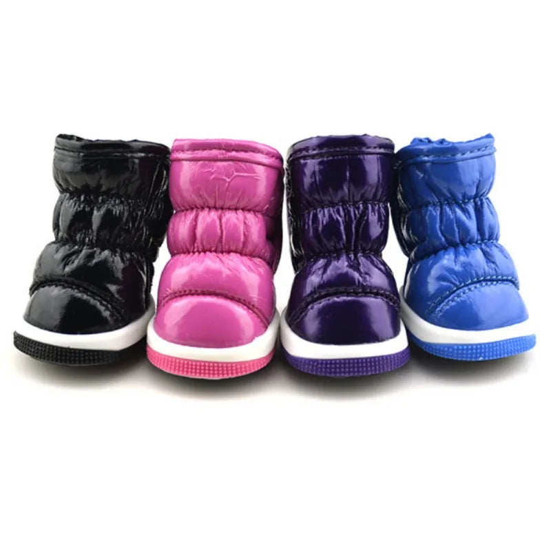4 Pcs Set Pet Dog Winter Rain Shoes Waterproof Dogs Snow Boots Puppy Slip Shoes for Small Medium Dogs Yorkie Footwear