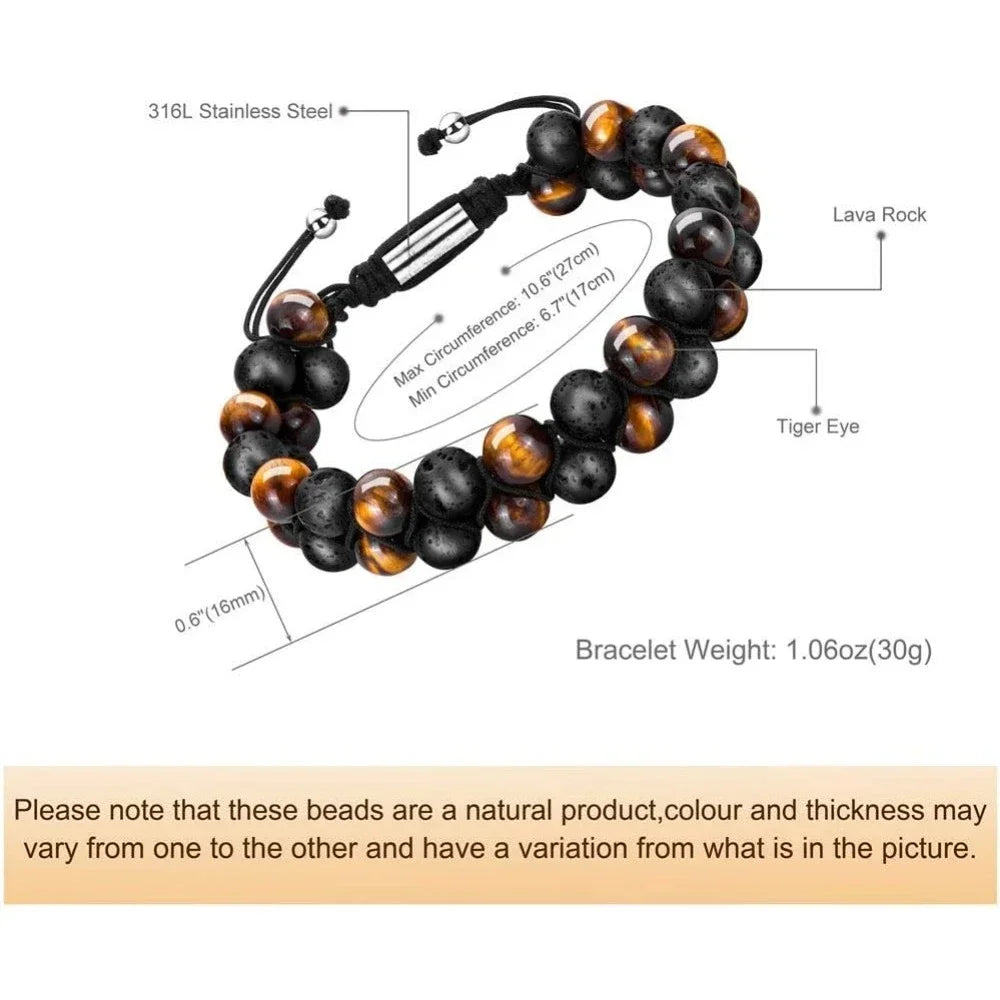 Bead Chakra Bracelets for Men and Women Double Layered Healing Yoga Crystals Beaded Bracelet Natural Stone Mens Bracelet