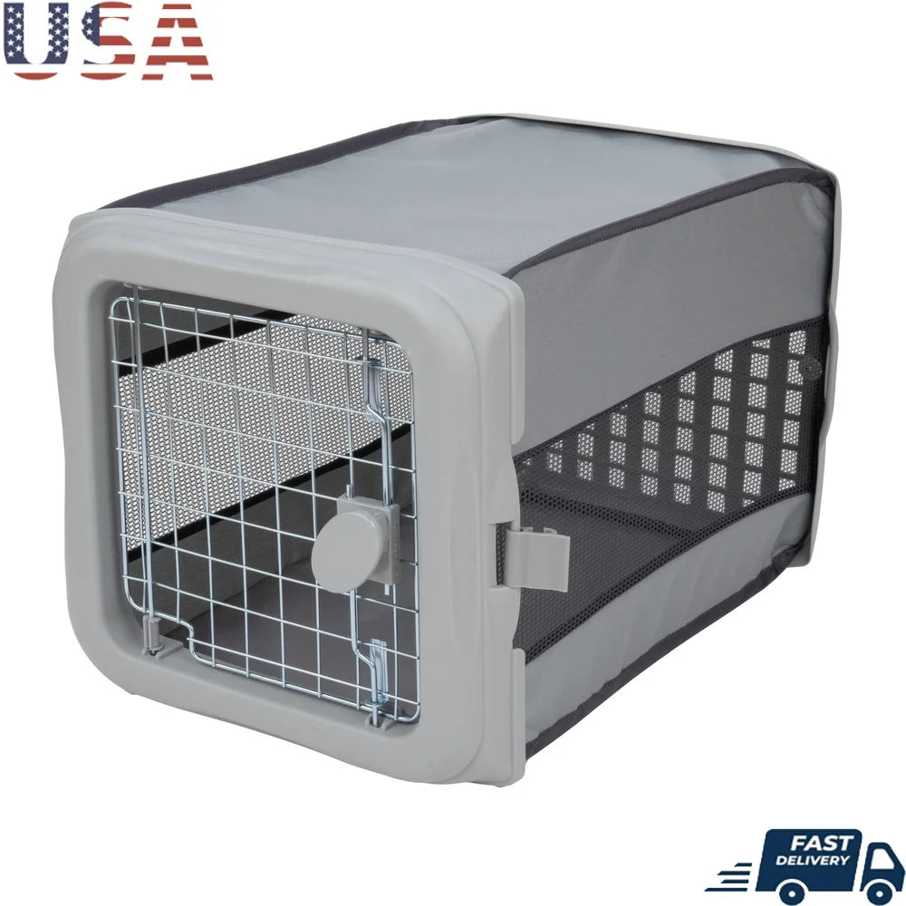 Collapsible Pop Up Dog Kennel Portable Travel Crate for Small Pets Durable Polyester with Ventilation Lockable Design Easy Storage