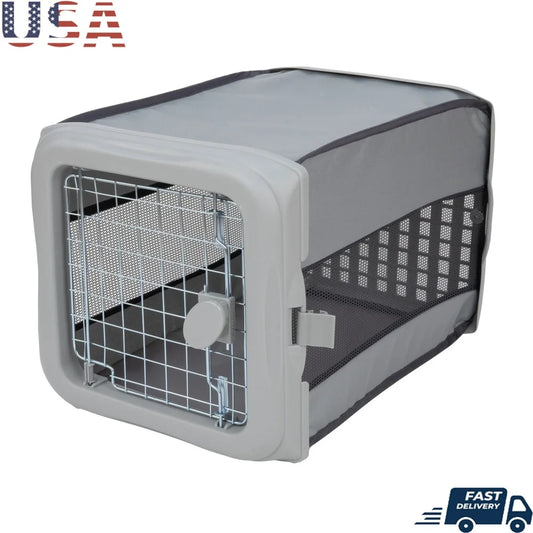 Collapsible Pop Up Dog Kennel Portable Travel Crate for Small Pets Durable Polyester with Ventilation Lockable Design Easy Storage